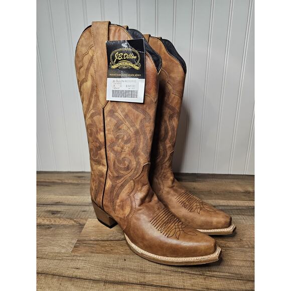 J.B. Dillon Shoes - JB Dillon Reserve Ponderosa Leather Western Boots Women's 9 New Cowhide Calf